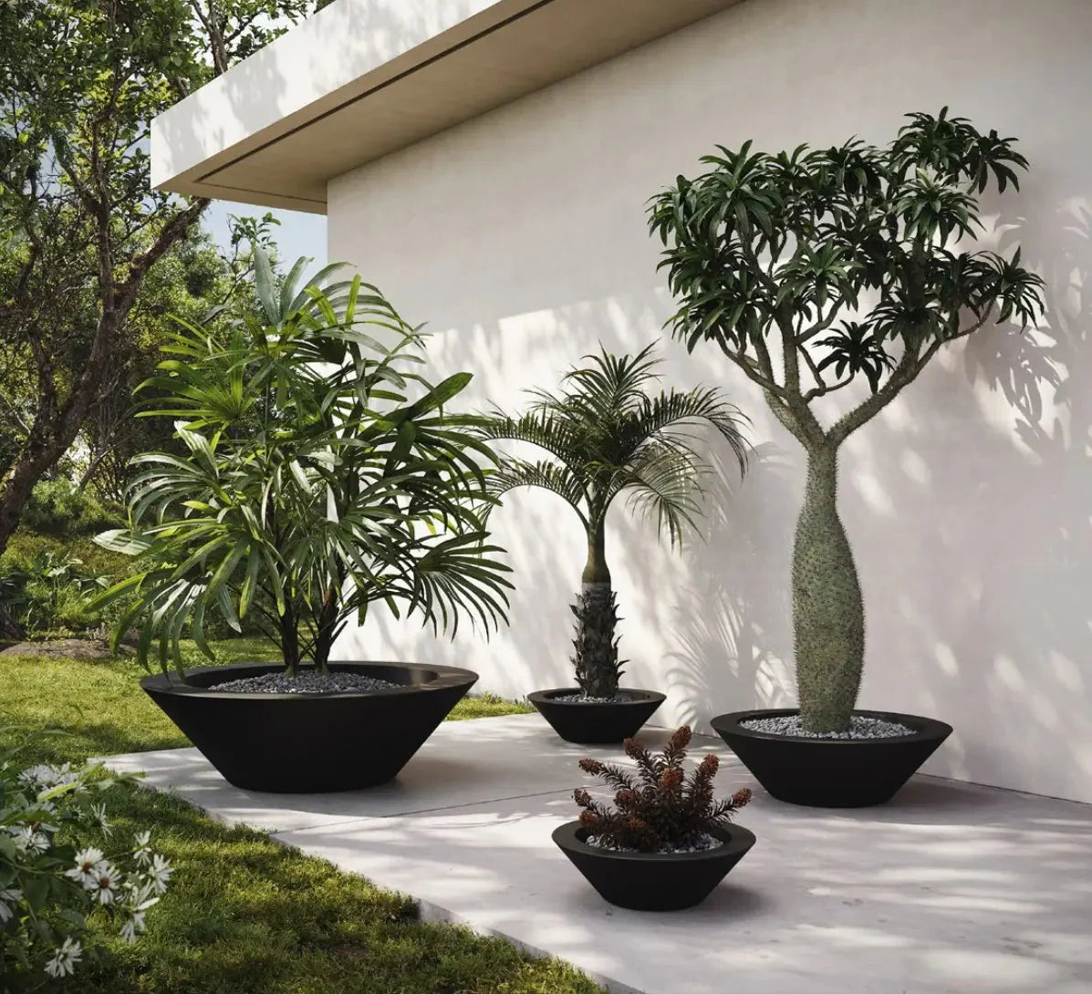 Soucoupe Extra Large Pour Jardinière Balcon - 60 Cm De Long, Couleur Anthracite - Plastique PP, Anti-glisse