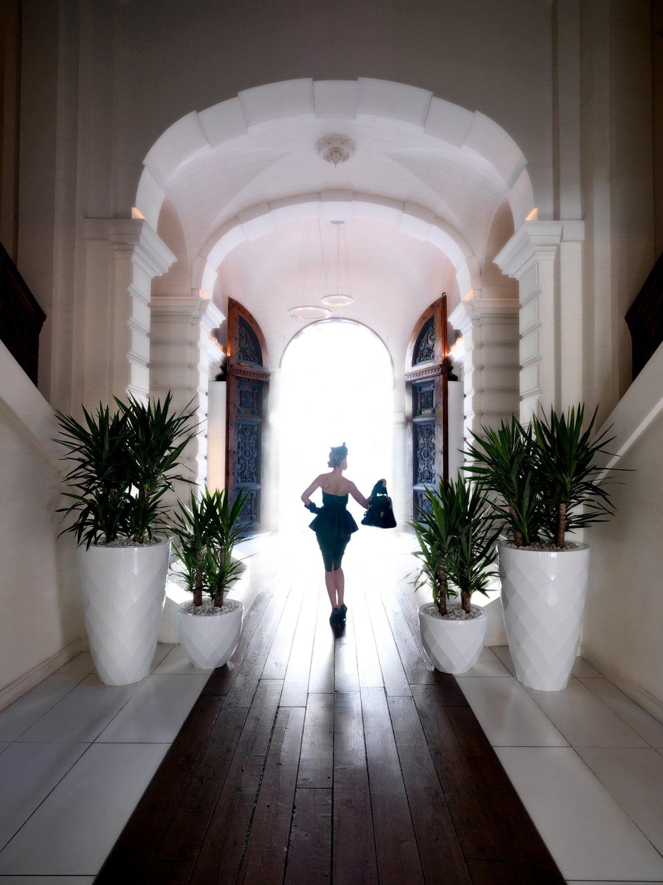 Pot De Fleurs Intérieur Design 30 Cm - Plastique Imitation Pierre, Avec Insert Amovible, Coloris Noir