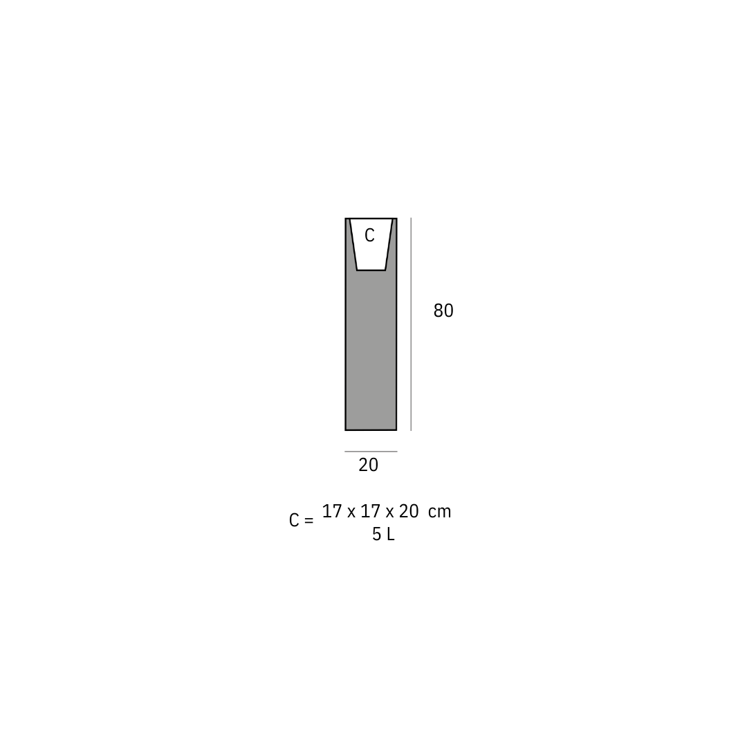 Pot - Cubo Alto -LED