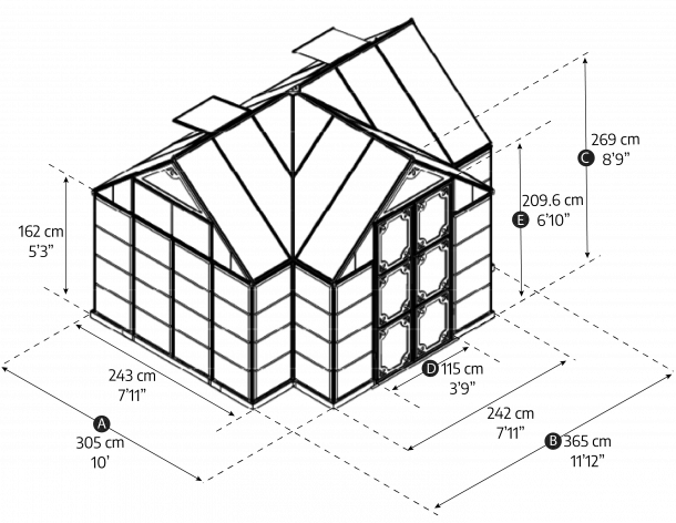 serre-polycarbonate-orangerie-dimensions