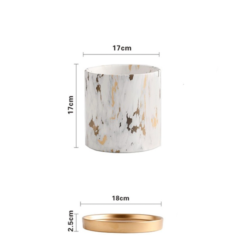 Cache Pot Imitation Marbre <br> Marmo