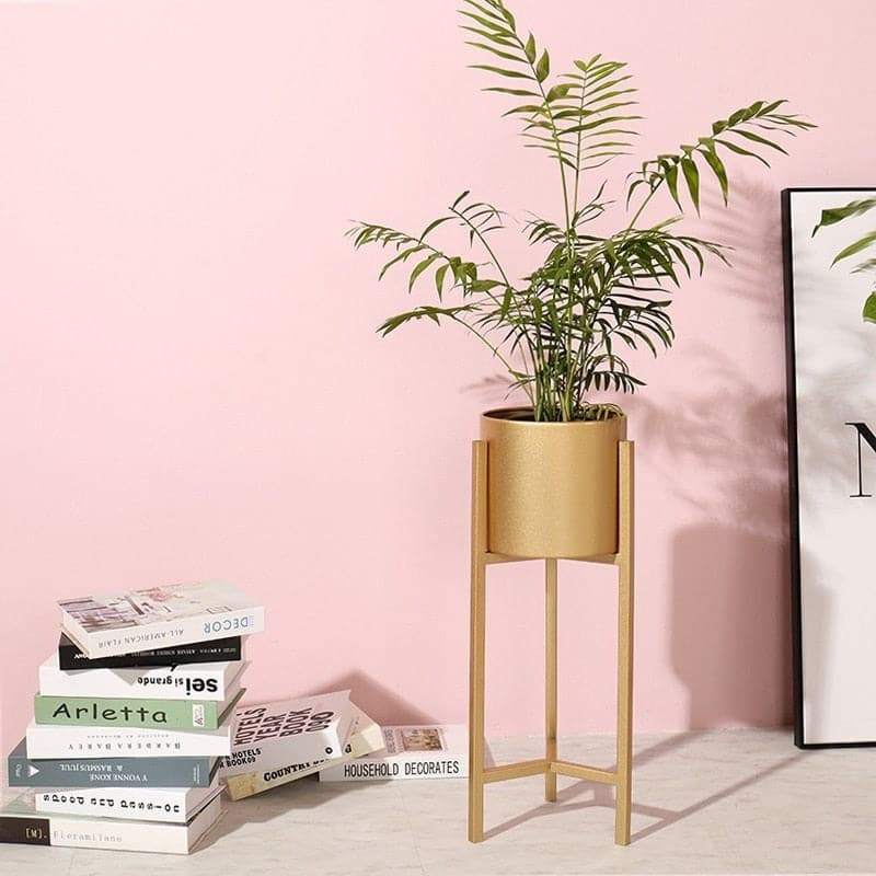 porte-plante-pied-dore