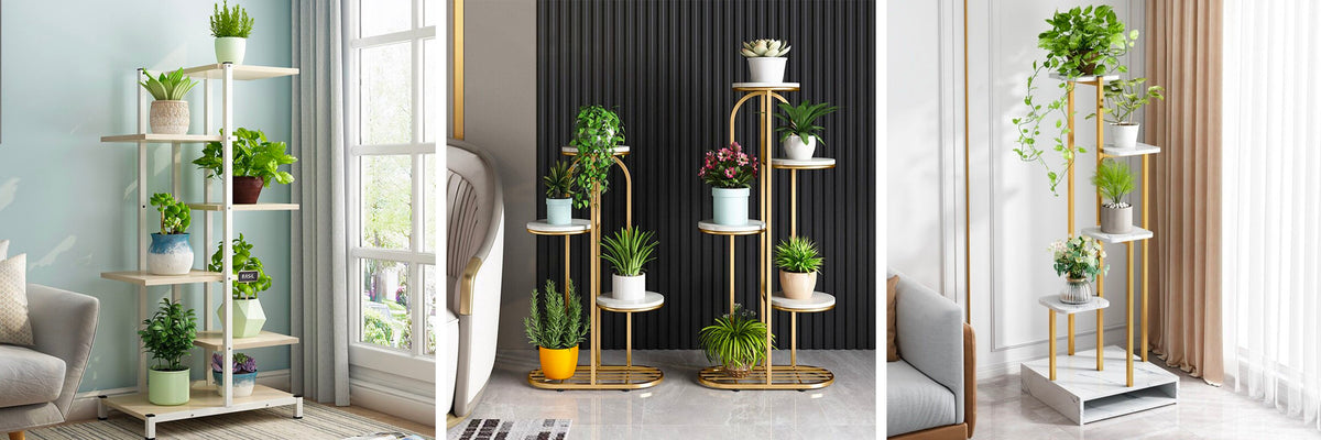 étagère Multifonction Déco Étagère Plante Escalier Colimaçon - Fer Et Bois - 23x56cm - Multifonction - Balcon/salon Rangement Balcon Multifonction