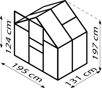 Serre en verre 2m² 