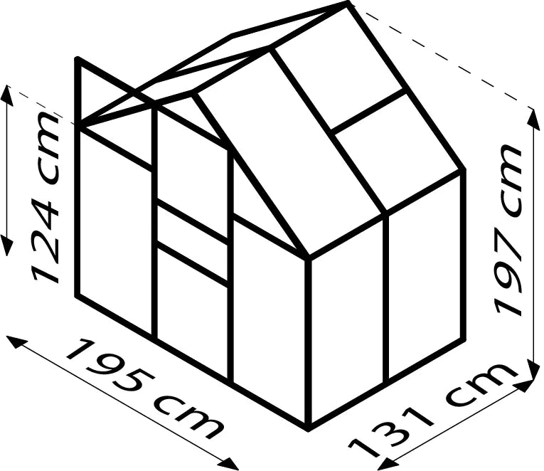 Serre en verre 2m² 