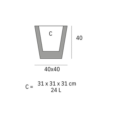 Pot - Cono Cuadrado LED