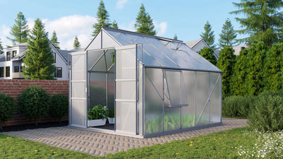 serre en polycarbonate porte centrale 