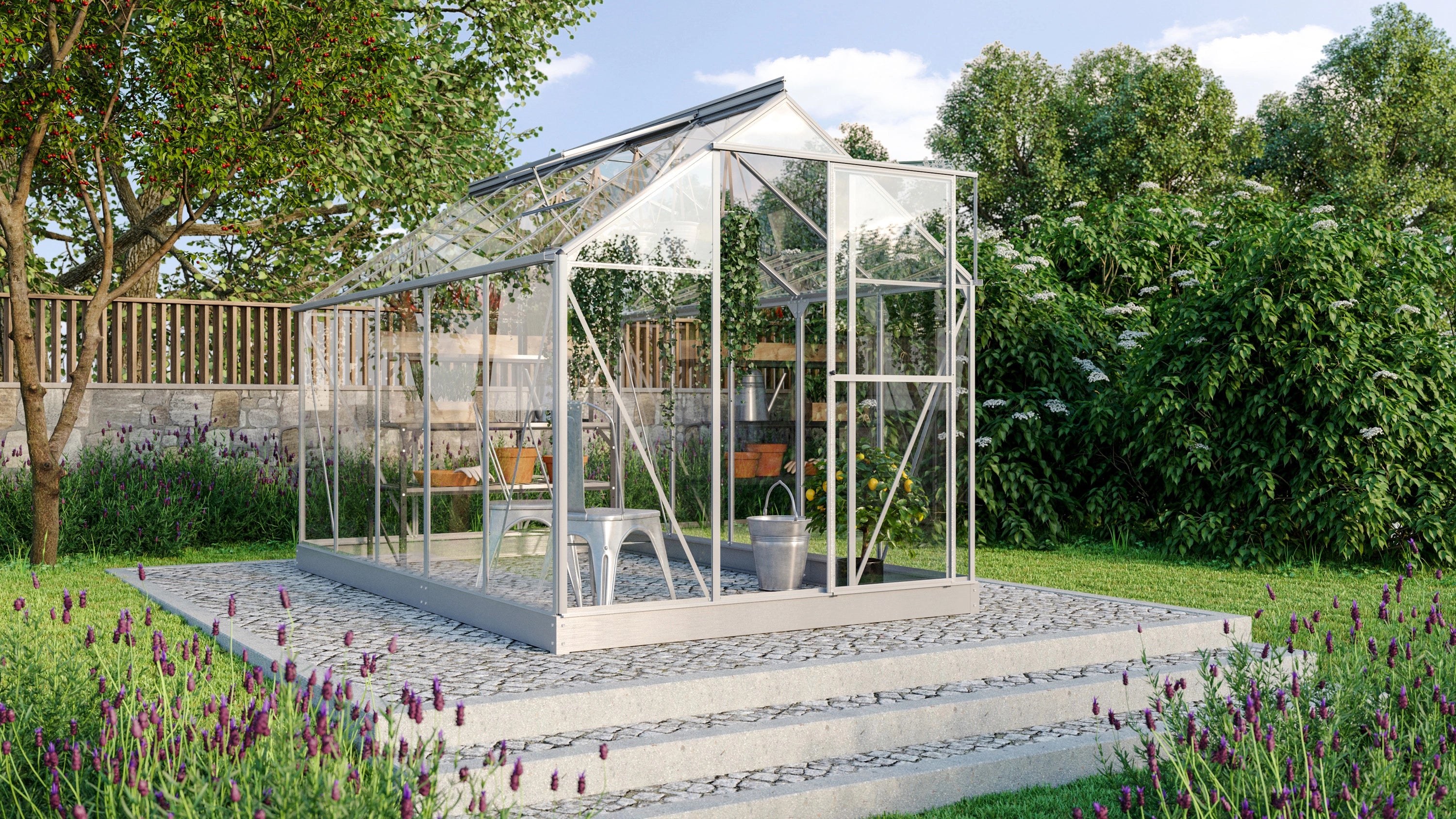 serre de jardin en aluminium et verre securit