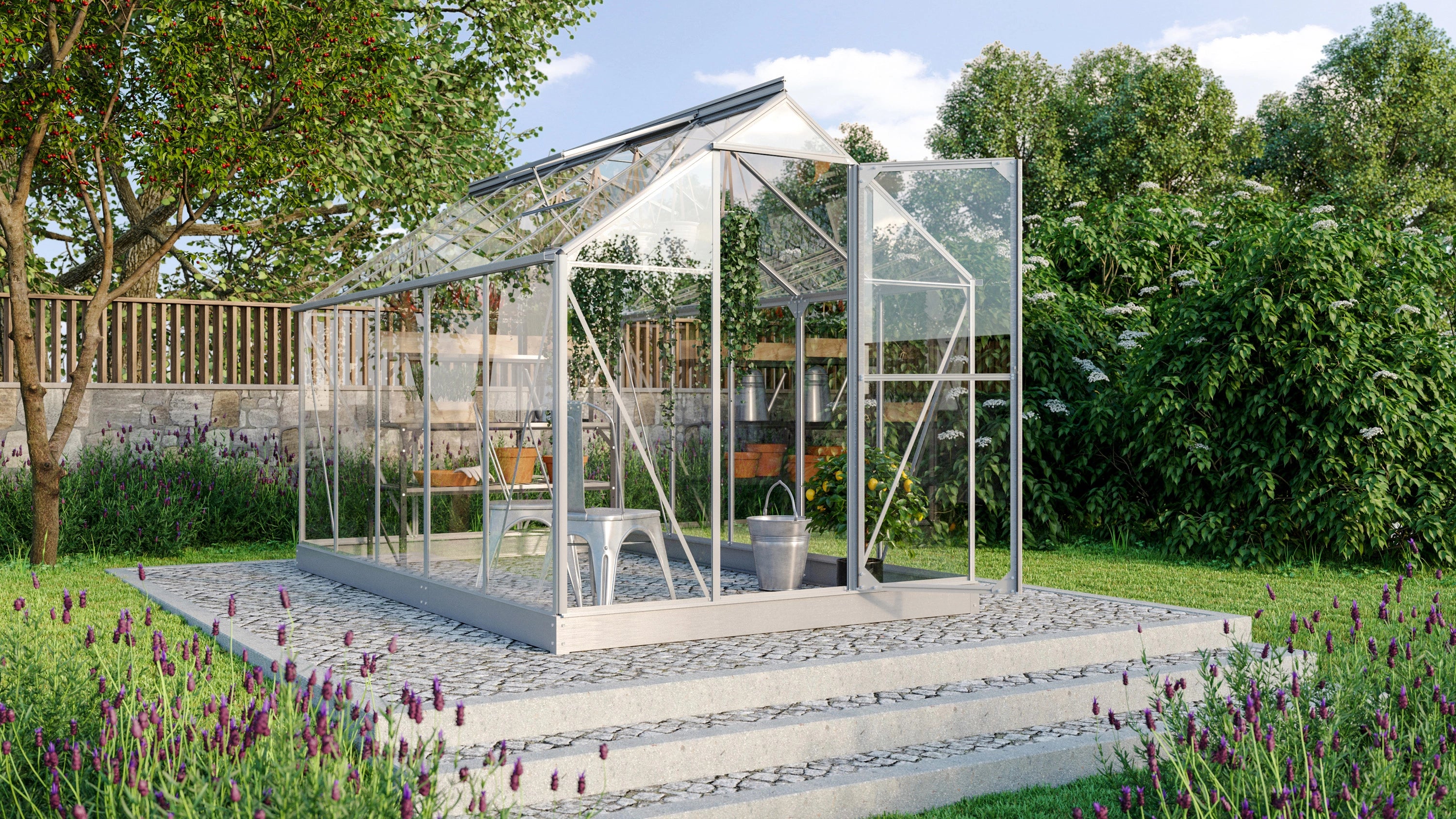 serre de jardin en aluminium et verre securit