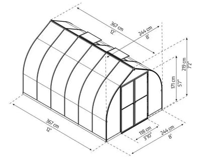 Serre-Polycarbonate-8m2-dimensions