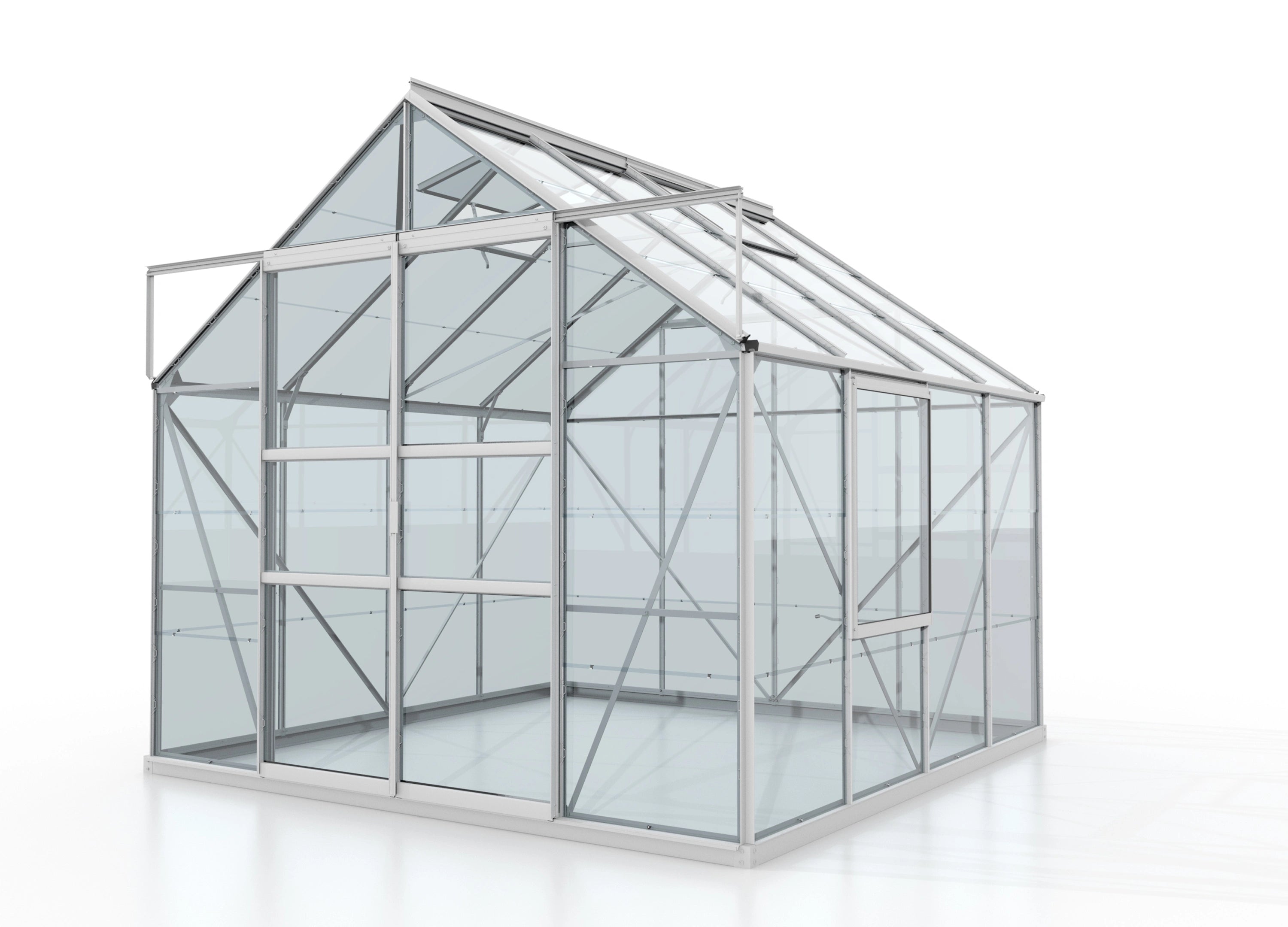serre de jardin en verre double porte