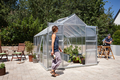 serre en polycarbonate porte centrale 