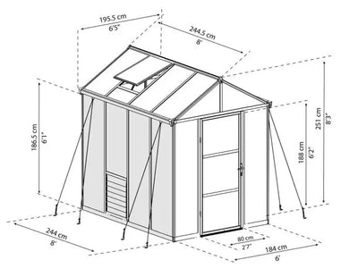 petite-serre-polycarbonate-dimensioins