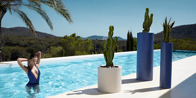 pot de fleurs rond haut