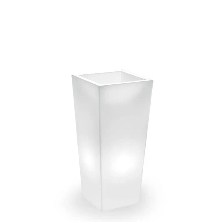 Pot Genesis Carré LED - 100 cm / Blanche avec câble - Pot