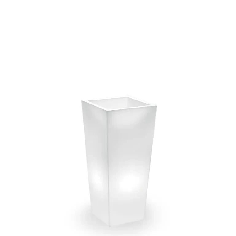 Pot Genesis Carré LED - 85 cm / Blanche avec câble - Pot