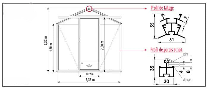 Serre Essentia 7,3 m² - Serre Essentia - Garantie 12 ans