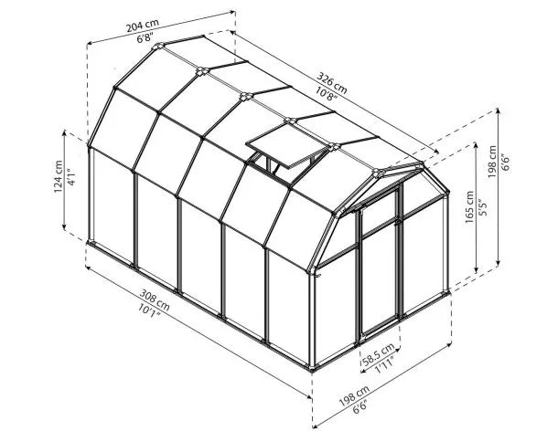 serre-jardin-hivernage-polycarbonate-dimensions