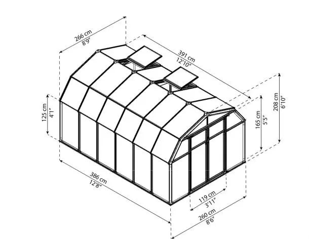 serre-polycarbonate-10m2-dimensions