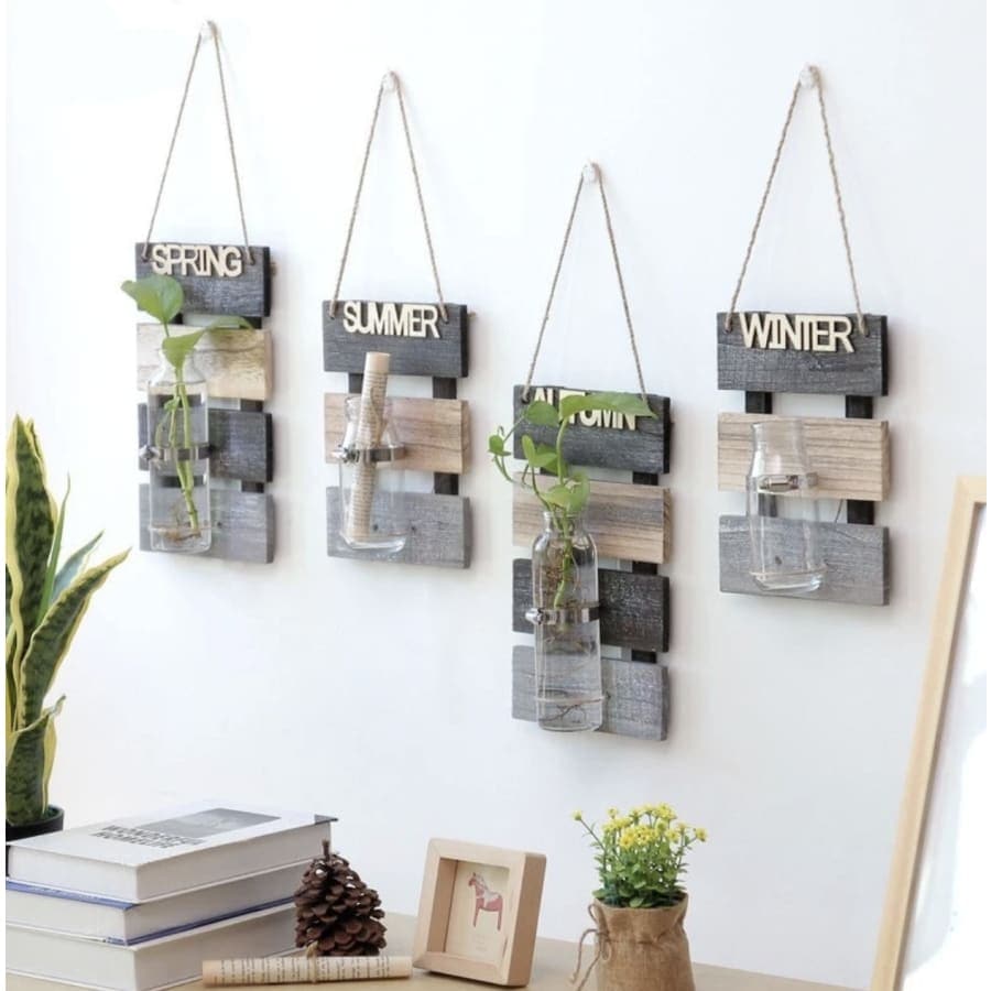 cache pot mural en bois