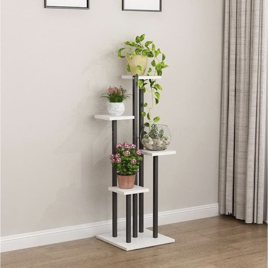 porte plante scandinave noir et blanc