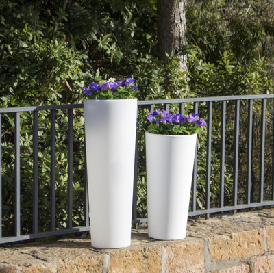 pot de fleurs lumineux blanc
