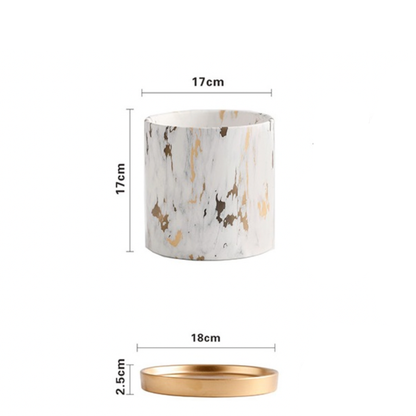 Cache Pot Imitation Marbre <br> Marmo