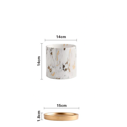 Cache Pot Imitation Marbre <br> Marmo