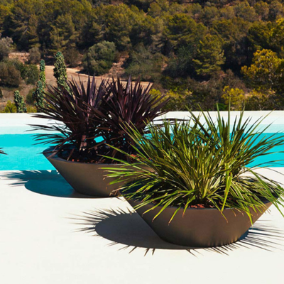 bac a fleurs rond grande taille bronze