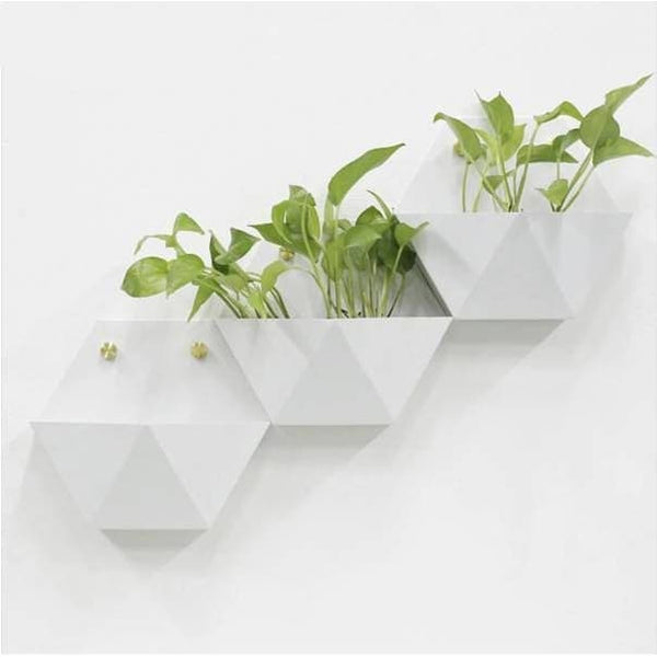 Pot de fleurs mural blanc brillant 16cm Green Turn - Bac à fleurs design -  Jardin Concept