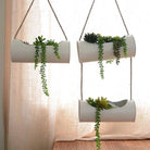 pot de fleurs a suspendre blanc