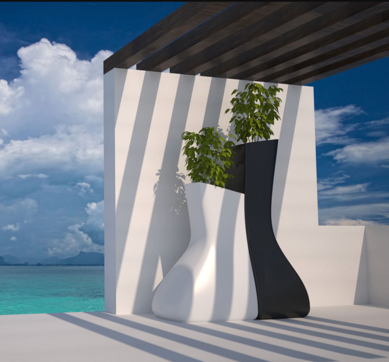 pot de fleurs haut design 