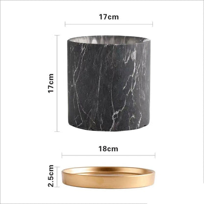 Cache Pot Imitation Marbre <br> Marmo