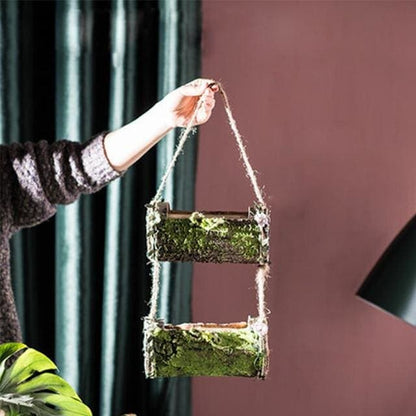 bac a fleurs suspendu en bois