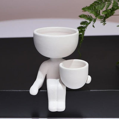 pot de fleurs bonhomme