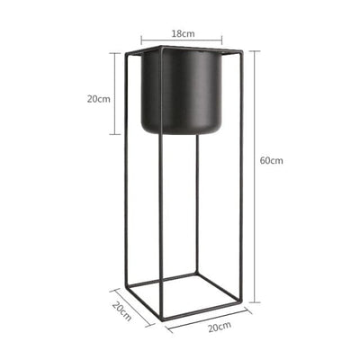 Cache Pot sur Pied Noir <br> Cuadrado
