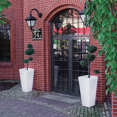 vase extérieur haut blanc